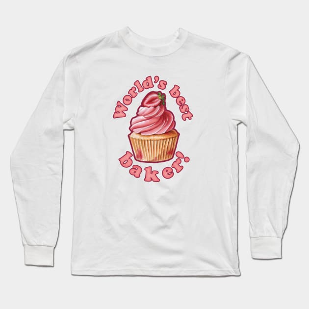 world's best baker Long Sleeve T-Shirt by Frostedreindeer